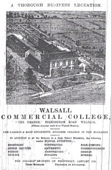 In 1900 Sycamore House was home to the Walsall Commercial College which I think later moved to Lichfield Road opposite the Arboretum.