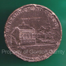 The bronze Subscription Token for the grandstand in 1809. The reverse side is badly pitted and the date, in roman numerals can just read.