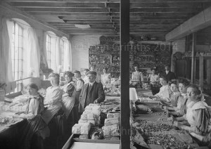 The packing shop, again staffed predominantly by women and girls.