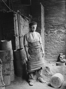 Arthur Farrington's portrait of an unknown worker in the annealing shop at Eylands, c.1905.