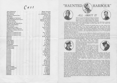 The cast list and production notes.
