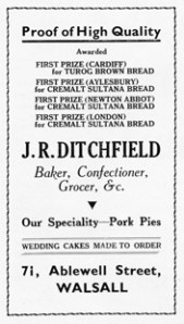 An advertiesement for the bakery from the 1960s.