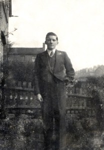 Edward standing in the front garden of his parents house at 230 West Bromwich Road.