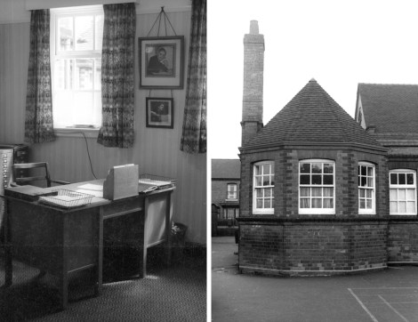 Left, Mr. Bolton's office and on the right the staff room in the boys side of the school.