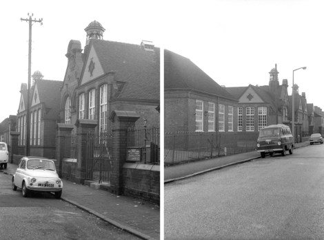 Left, the entrance on Tong Street to the boys school. The picture on the right shows the view in the opposite direction towards Lincoln Road. The building in the near left foreground was the classroom for Domestci Science.
